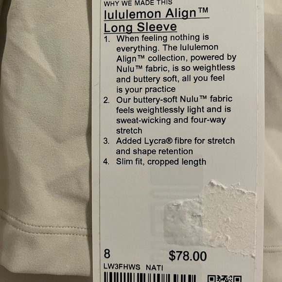Lululemon align long sleeve top - Picture 6 of 6